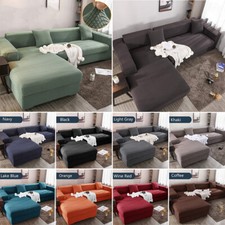 L Shaped Sofa Cover Jacquard Fabric Slipcovers Stretch Sectional Couch Covers