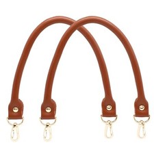 Brown Genuine Leather Purses Straps 40cm / 15.7 Inches Short Leather Strap Pu...