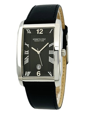 Kenneth Cole KC1481 Men's Stainless Steel Black Dial Black Leather