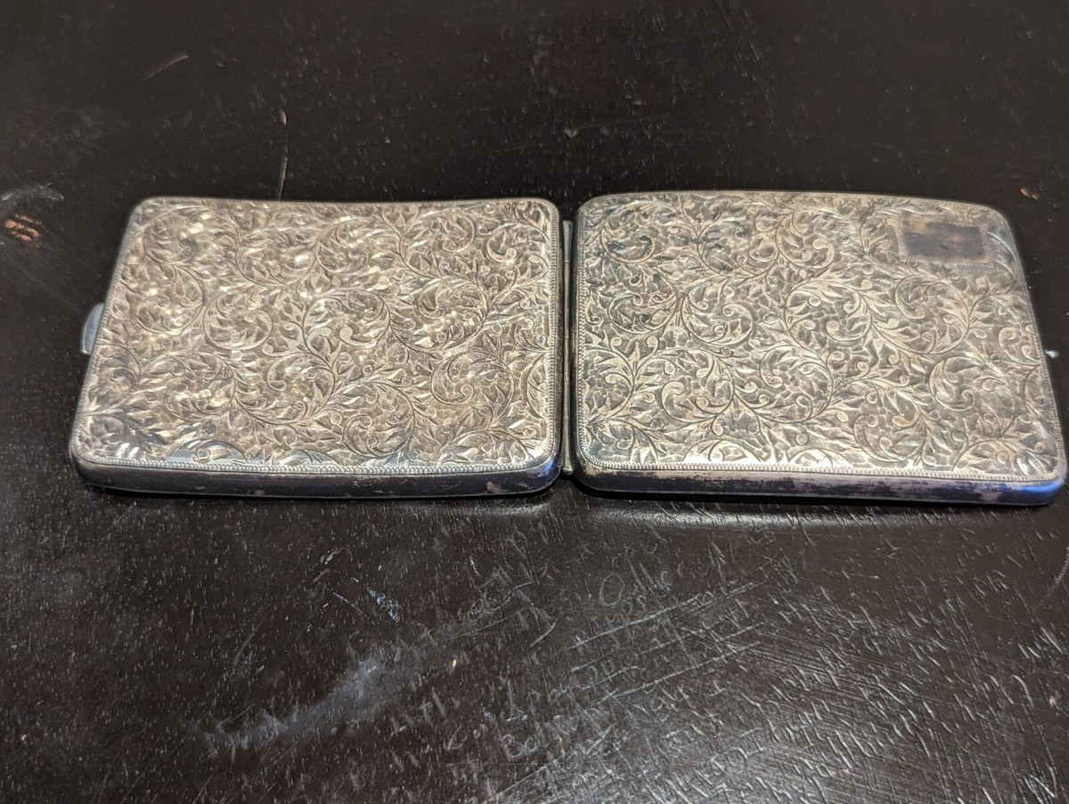 Silver950刻印 Cigarette Case 金槌目 日本製 110g s1190-12_12680ebe-635f-4f52-