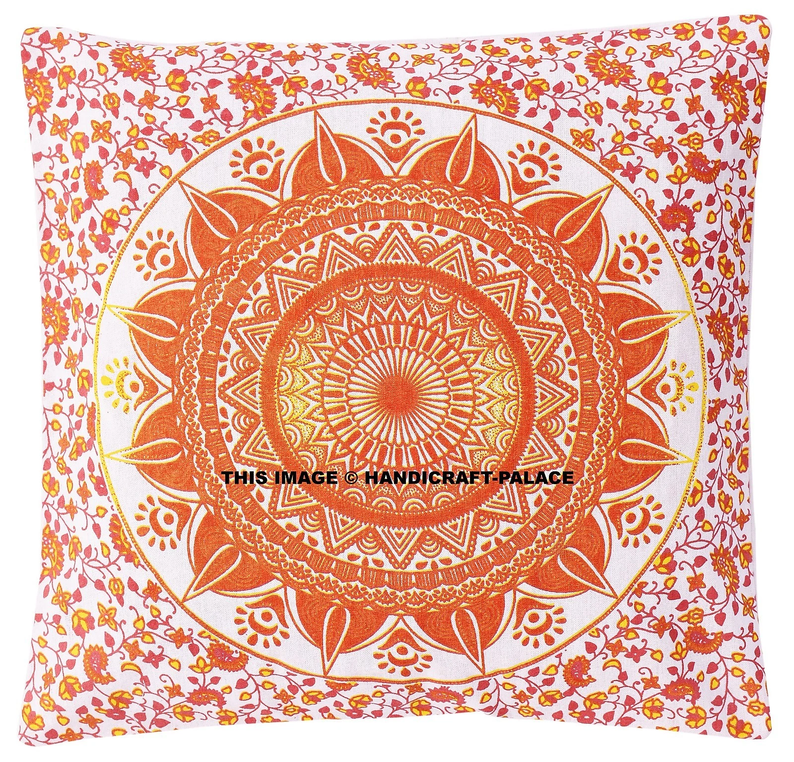 Sofa Cushion Cover Home Sofa Decor 16" Red Ombre Mandala Print Throw Pillow Case
