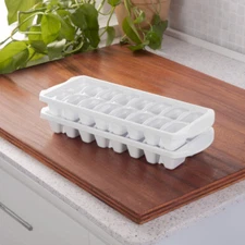 Plastic Stacking Ice Cube Trays Bins Home Store Easy Release Kitchen Set of 2