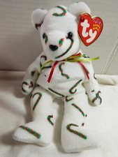 2001 TY Beanie Baby original collection Cand-e Holiday Bear P.E. Pellets Beanie