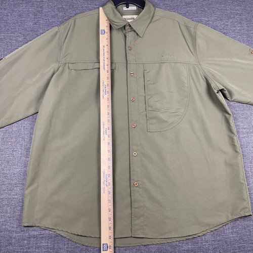 Camisa con botones Gander Mountain para hombre manga larga pesca poliéster X-grande verde - Imagen 23 de 24