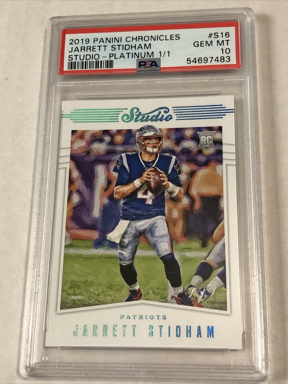 Jarrett Stidham Panini Chronicles Studio #S16 Platinum 1/1