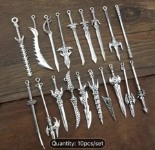 10pcs Lot Dollhouse Miniature Weapons Swords Spears knief Action Figures