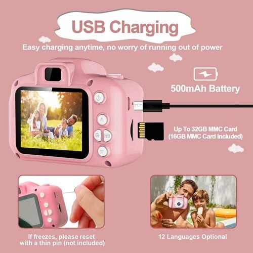 Kids Digital Camera w/ 2.0” Screen 12MP 1080P FHD Video Camera 4X Digital - Picture 5 of 6