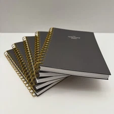 Lot of 5 UNDATED Hardcover Spiral Bound Weekly Monthly Yearly Planner 6x9 Black