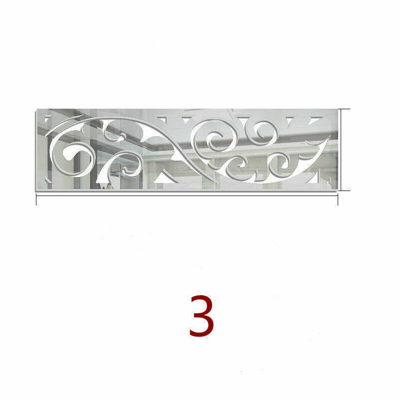 Acrylic Mirror Self Adhesive Wall Skirting Border DIY Stickers Decor