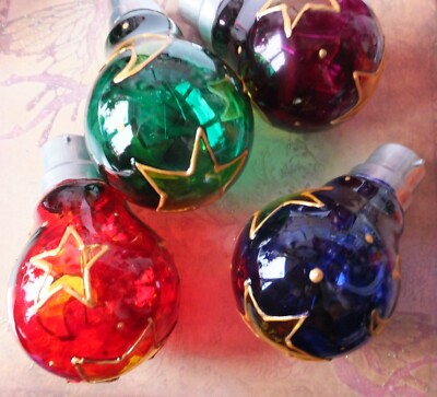 Handbemalte Stern Herz Design Farbe Glühbirnen Designer Buntglas Party 