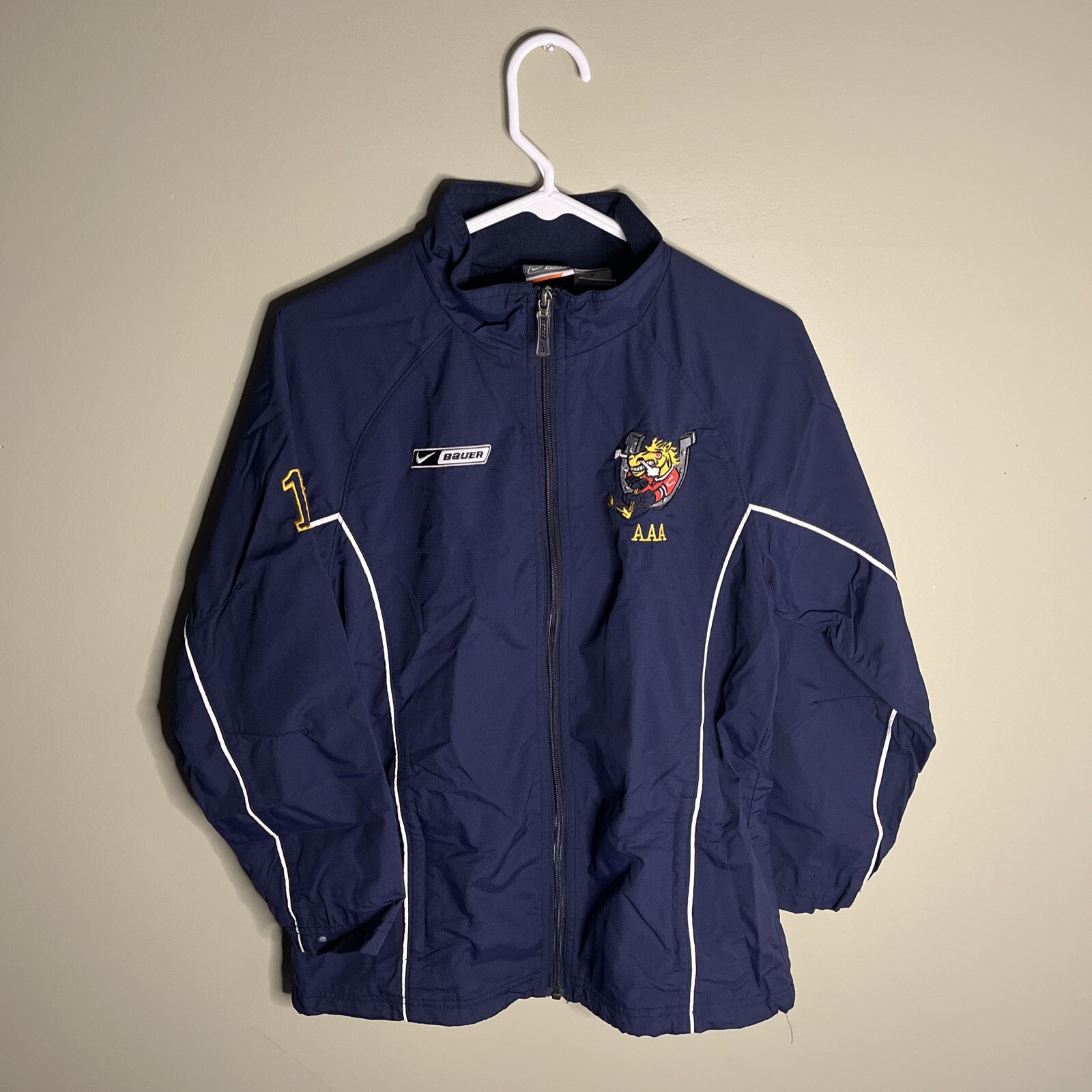 Barrie Colts AAA Hockey Vintage Nike Bauer Team Jacket #17 Medium