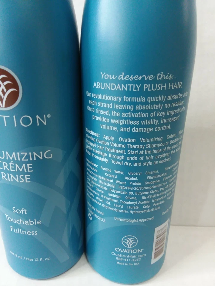 Crema voluminizadora Ovation enjuague suave al tacto plenitud 12 FL OZ - Paquete de 2 Foto 2 de 3