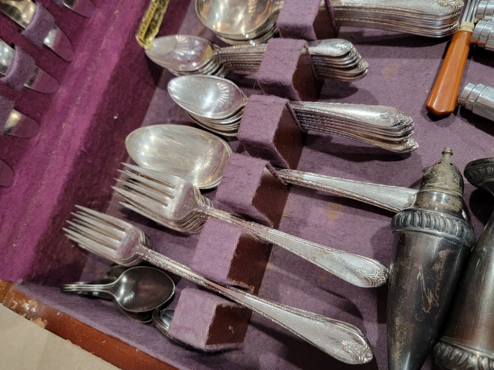 Lote variado de cubiertos plateados vintage Foto 3 de 4