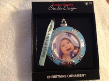 NEW STUDIO DESIGN baby's first christmas 2018 blue photo ball xmas ornament new