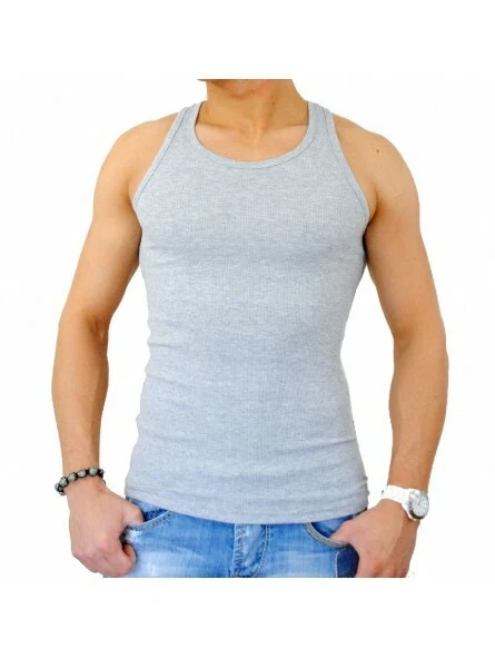 G.T.I.1 Débardeur homme 100% coton ,Marcel homme, maillot de corps Gris - Photo 1/1