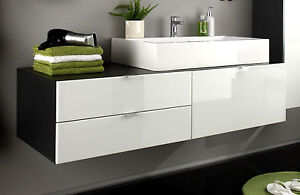 Sink Cabinet Bathroom Cabinet White High Gloss Grey Wash Table