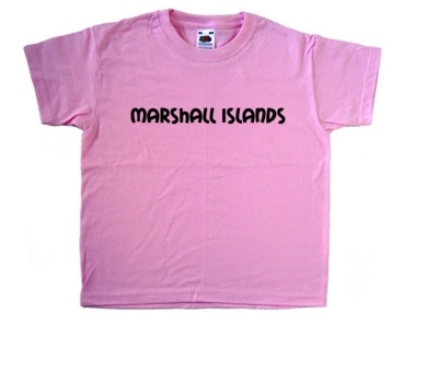 Kinder T-Shirt Marshallinseln Text Rosa