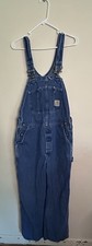 Carhartt Overall Bib Men 34/29 Blue Denim Loo...