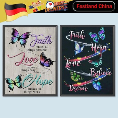 30x40cm Phrase 5D DIY Full Drill Round Diamond Painting Kit for Home Wall Decor