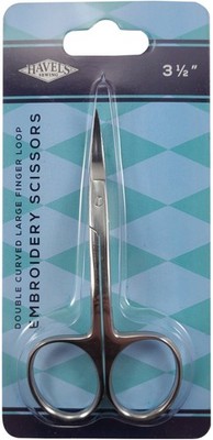 Havel's 50040 Double-Curved Embroidery Scissors 3.5''-Large Finger Loop
