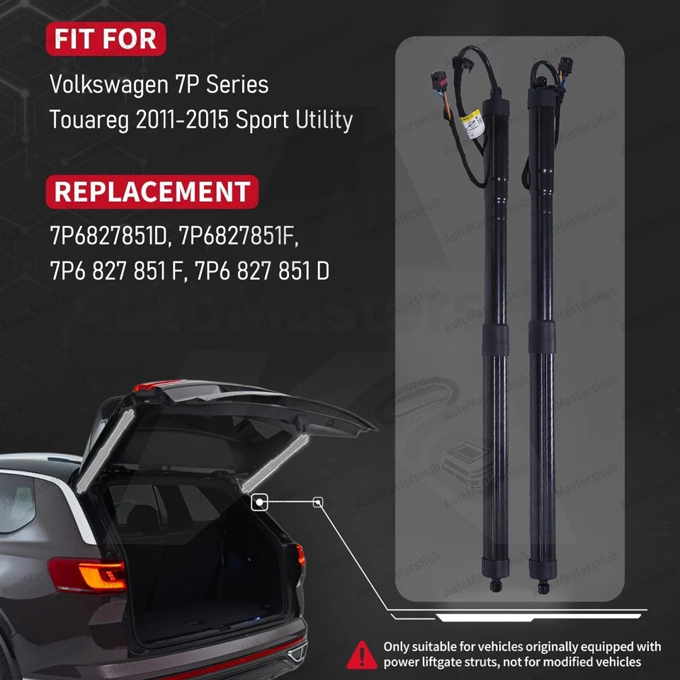 2x Puerta levadiza eléctrica trasera soporte elevador puerta trasera para VW Touareg SUV 10-18 7P6827851D Foto 2 de 4