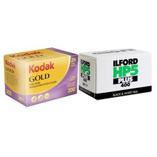 Kodak Gold 200 35mm Film 24exp  Ilford HP5 Plus 35mm Black and White Film 36exp