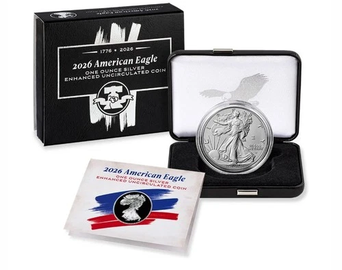 2026 American silver Eagle ENHANCED Uncirculated * 1776-2026 * One Ounce Coin