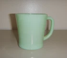 VINTAGE FIRE KING OVEN WARE USA GREEN JADEITE D HANDLE MILK GLASS COFFEE MUG