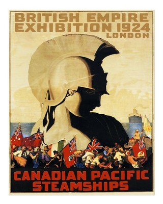 Vintage British Empire Exhibition 1924 Wandkunst Historische Szene Wan
