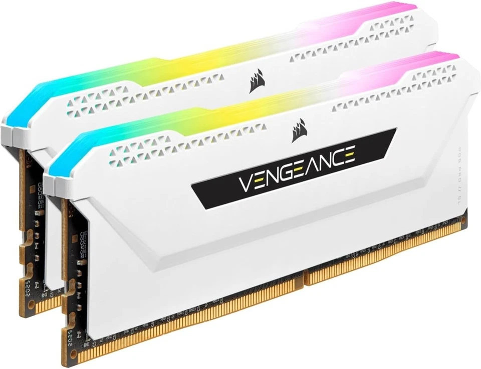 Corsair 32GB (2x16GB) DDR4 3600MHz Vengeance RGB Pro SL Ram CMH32GX4M2D3600C18W - Image 2 of 3