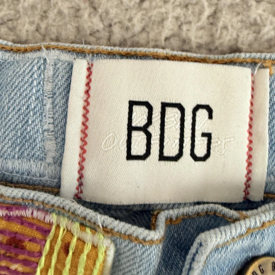 BDG牛仔裤女式25拼布喇叭波西米亚刺绣钩针节 — 第 2/4 张图片