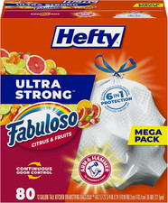 Ultra Strong 13 Gallon Trash Bags Fabuloso Scent 80 Count Pack