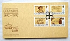1992  Guernsey PO  FDC  500 years CHRISTOPHER COLUMBUS  franked not addressed