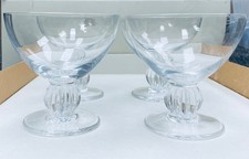 4x Antique 30's Lalique Crystal "Alger" 15048 Champagne Glasses Stemware.