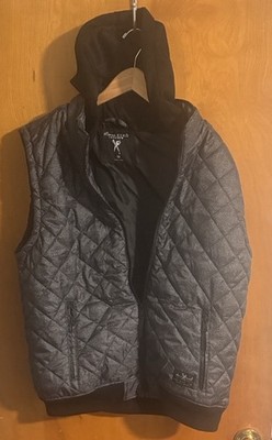 Black Puffer Vest Mens Medium Zip Pockets Marc Ecko
