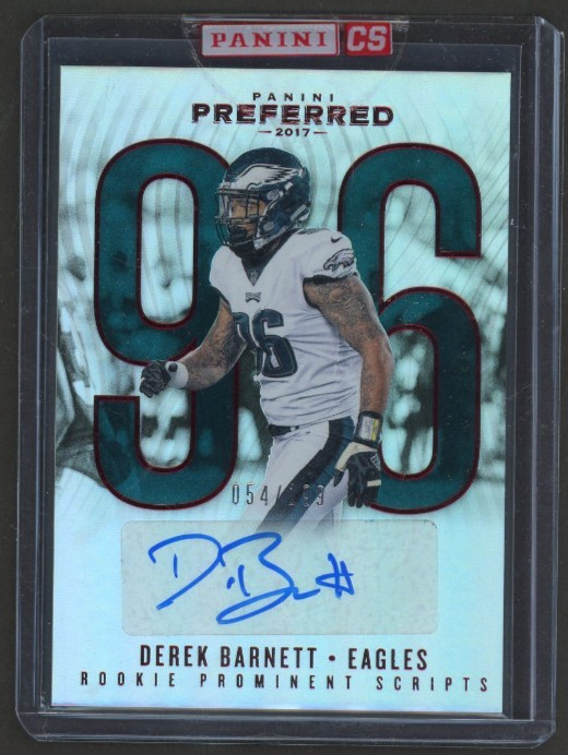 2017 Panini Preferred DEREK BARNETT AUTO ROOKIE SCRIPTS Eagles /199
