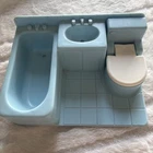 Vintage Fisher Price Little People One-Piece Blue Bathroom Set 2551 Neighborhood