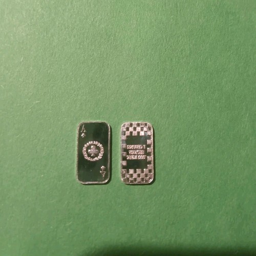 Silver Ace Of Clubs Card Bar One Gram