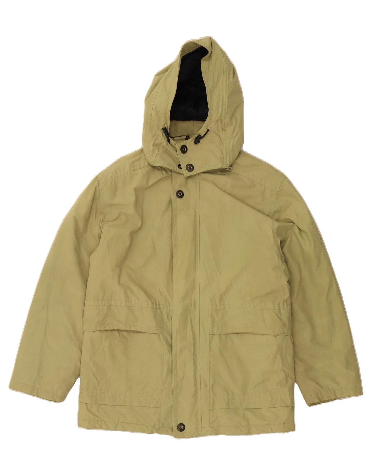 NAVIGARE Mens Hooded Windbreaker Jacket UK 38 Medium Beige Cotton BR01