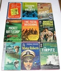 Lot of 9  WWII MILITARY HISTORY & FICTION 1950's-1960's  Vintage Paperbacks