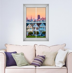 The Painted Ladies 3D Window Wall Decal Mural Wall Sticker ...