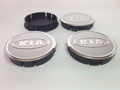 4 x KIA 60 mm Wheel Centre Caps Noir/Argent emblèmes Center Caps Base Noir 4 x KIA 60 mm Wheel Centre Caps Noir/Argent emblèmes Center Caps Base Noir
