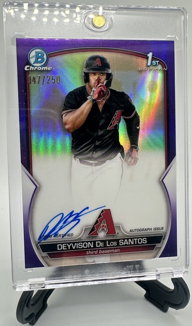 2023 Bowman Chrome 1st DEYVISON DE LOS SANTOS Auto #’d /250 Purple Refractor