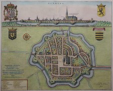 Dixmuda - Diksmuide - Joan Blaeu - 1649 - Rare, Original Map