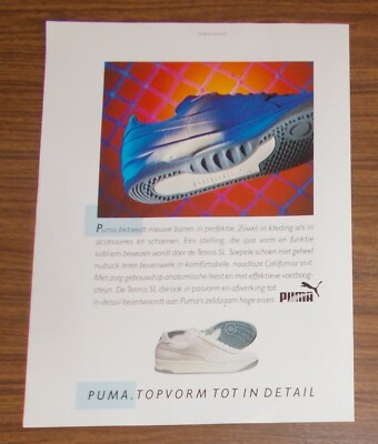 Seltene Werbung vintage PUMA TENNIS SL Tennisschuh Sportschuh 1985