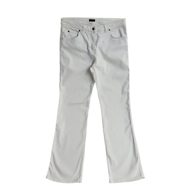 Jaeger Damenjeans weiß gerade hoher Bund Denim UK Größe 14 W32 L32 J881