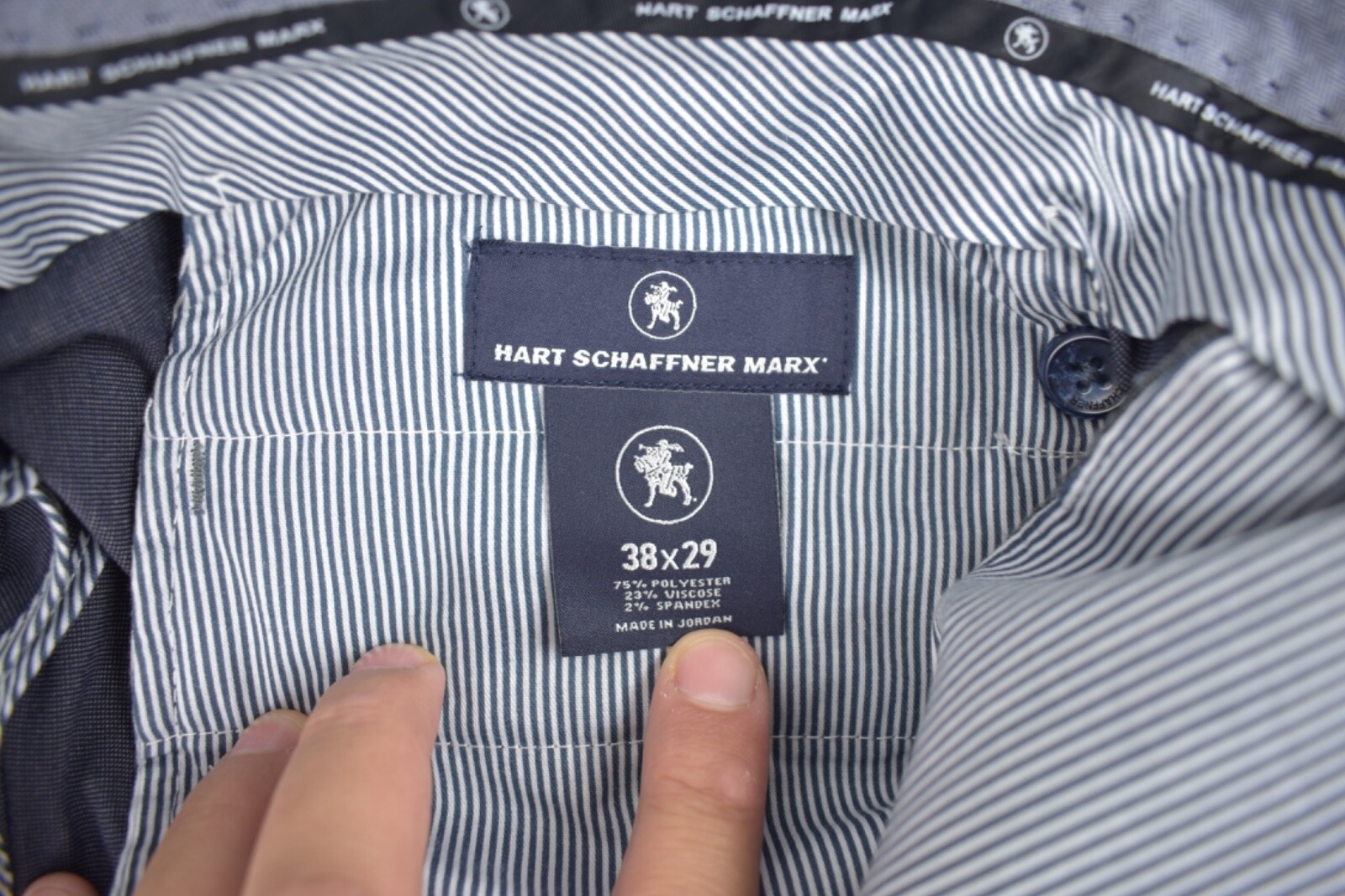 Hart Schaffner Marx Solid Gray Polyester Dress Fl… - image 5