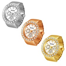Luxury Ring Quartz Watch Creative Elastic Band Strap Finger Watch Jewelry Gift