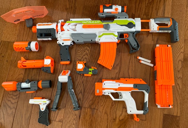 Nerf Modulus ECS-10 Motorized Blaster W/ Darts and Upgrade Extras | eBay