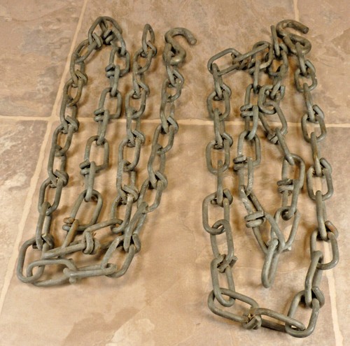 A PAIR OF HEAVY DUTY DOUBLE LOOP SWING CHAIN 5FT LONG